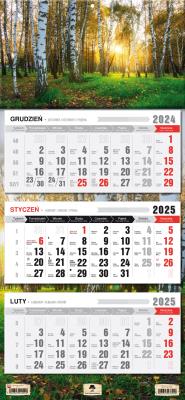 Kalendarz 2024 trójdzielny las KT1-V.46. Autor: Pan Kalendarzyk. SmakLiter.pl Okładka książki Kalendarz 2024 trójdzielny las KT1-V.46