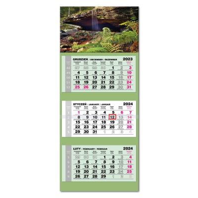 Opakowanie Kalendarz 2024 trójdzielny LUX wypukły Las