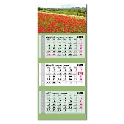 Opakowanie Kalendarz 2024 trójdzielny Lux wypukły Maki