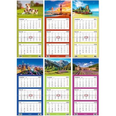 Kalendarz 2024 trójdzielny mix. Wydawca: Narcissus. SmakLiter.pl Opakowanie Kalendarz 2024 trójdzielny mix