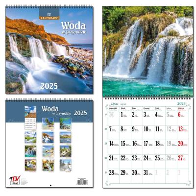 Opakowanie Kalendarz 2025 30x60 13 planszowy Woda