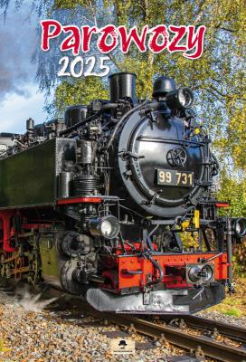 Kalendarz 2025 A3 ścienny Parowozy. Autor: Pan Kalendarzyk. SmakLiter.pl Okładka książki Kalendarz 2025 A3 ścienny Parowozy