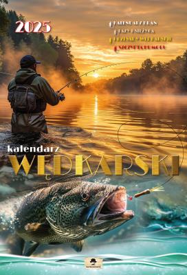 Kalendarz 2025 A3 ścienny Wędkarski. Autor: Pan Kalendarzyk. SmakLiter.pl Okładka książki Kalendarz 2025 A3 ścienny Wędkarski