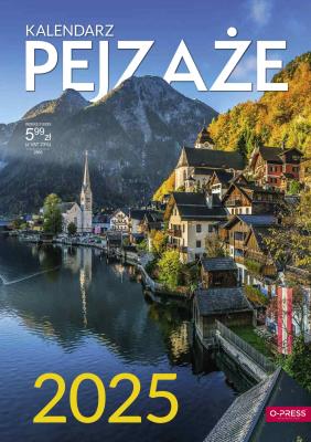 Kalendarz 2025 A4 Ścienny Pejzaże. Wydawca: O-press. SmakLiter.pl Opakowanie Kalendarz 2025 A4 Ścienny Pejzaże