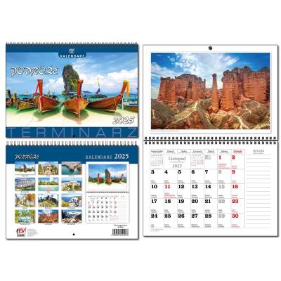 Opakowanie Kalendarz 2025 A4 terminarz 13 plansz Podróże