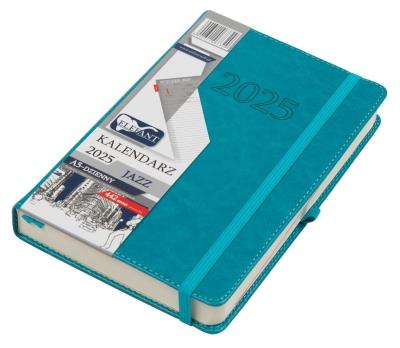 Opakowanie Kalendarz 2025 A5 dzienny Jazz turkusowy