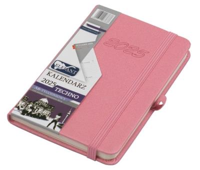 Opakowanie Kalendarz 2025 A6 tyg. Techno różowy ELEFANT