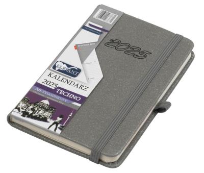 Opakowanie Kalendarz 2025 A6 tyg. Techno szary ELEFANT