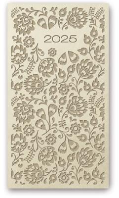 Okładka książki Kalendarz 2025 A6 tyg vivella relief BEŻOWY
