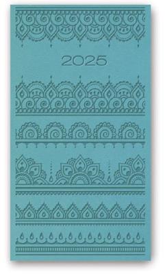 Okładka książki Kalendarz 2025 A6 tyg vivella relief TURKUSOWY