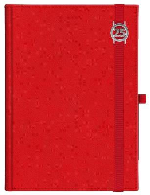 Opakowanie Kalendarz 2025 B6 dzienny Cross z gumką czerwony