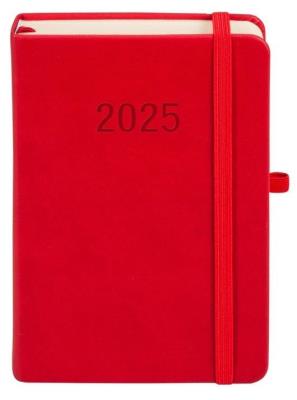 Okładka książki Kalendarz 2025 B6 Memofix DNS czerwony