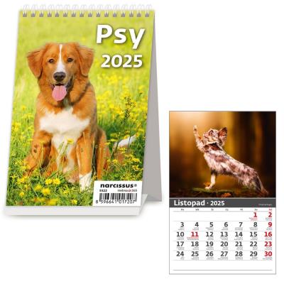 Opakowanie Kalendarz 2025 Biurkowy pionowy Psy miesięczny