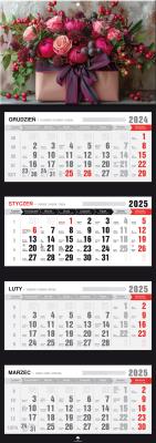 Kalendarz 2025 czterodzielny Bukiet. Autor: Pan Kalendarzyk. SmakLiter.pl Okładka książki Kalendarz 2025 czterodzielny Bukiet