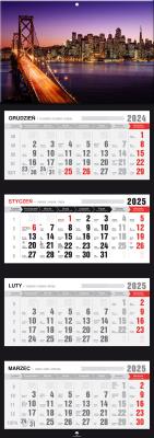 Kalendarz 2025 czterodzielny City. Autor: Pan Kalendarzyk. SmakLiter.pl Okładka książki Kalendarz 2025 czterodzielny City