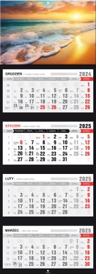 Kalendarz 2025 czterodzielny Ocean. Autor: Pan Kalendarzyk. SmakLiter.pl Okładka książki Kalendarz 2025 czterodzielny Ocean