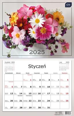 Opakowanie Kalendarz 2025 jednodzielny 32x50cm Kwiaty