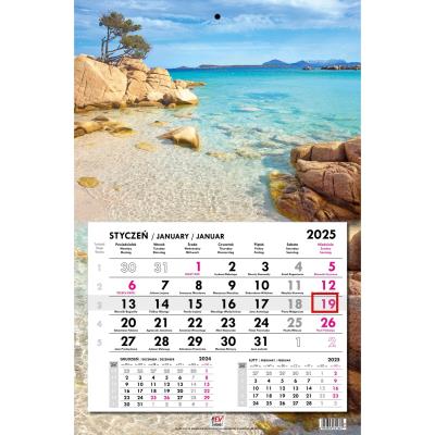 Opakowanie Kalendarz 2025 jednodzielny główka płaska Sardynia
