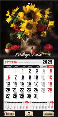 Kalendarz 2025 jednodzielny mini z mag Słoneczniki. Autor: Pan Kalendarzyk. SmakLiter.pl Okładka książki Kalendarz 2025 jednodzielny mini z mag Słoneczniki