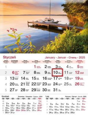 Okładka książki Kalendarz 2025 jednodzielny Pomost