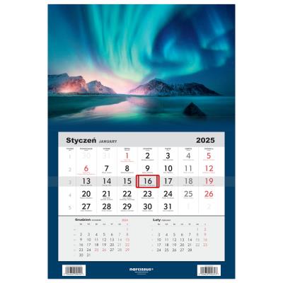 Opakowanie Kalendarz 2025 Jednodzielny Zorza polarna