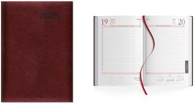 Opakowanie Kalendarz 2025 książkowy A5 dzienny bordowy SK2