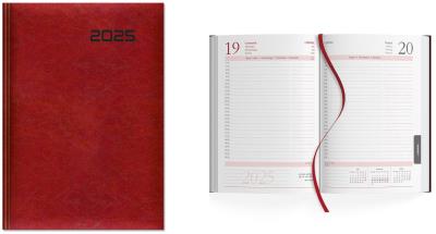 Opakowanie Kalendarz 2025 książkowy A5 dzienny czerwony SK2