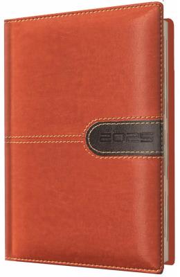 Kalendarz 2025 książkowy A5 tygodniowy brązowy. Wydawca: Evena. SmakLiter.pl Opakowanie Kalendarz 2025 książkowy A5 tygodniowy brązowy