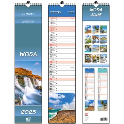 Opakowanie Kalendarz 2025 paskowy 13 planszowy Woda