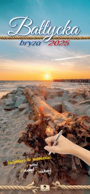 Kalendarz 2025 paskowy szeroki Bałtycka Bryza. Autor: Pan Kalendarzyk. SmakLiter.pl Okładka książki Kalendarz 2025 paskowy szeroki Bałtycka Bryza
