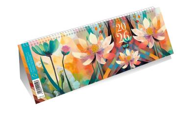 Kalendarz 2025 poziomy ze spiralką kwiaty. Wydawca: MICHALCZYK I PROKOP. SmakLiter.pl Opakowanie Kalendarz 2025 poziomy ze spiralką kwiaty