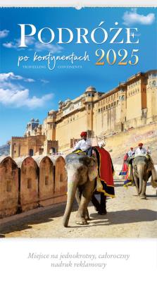 Okładka książki Kalendarz 2025 Reklamowy Podróże po kontynentach