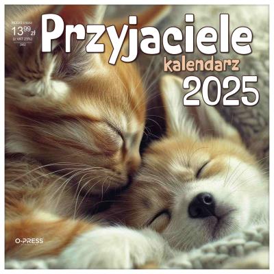 Kalendarz 2025 Ścienny Pzyjaciele. Wydawca: O-press. SmakLiter.pl Opakowanie Kalendarz 2025 Ścienny Pzyjaciele