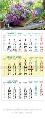 Okładka książki Kalendarz 2025 trójdzielny Bez