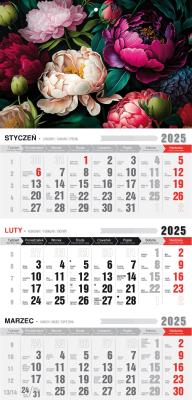 Opakowanie Kalendarz 2025 Trójdzielny ekonomiczny Kwiaty