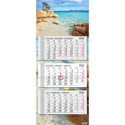 Opakowanie Kalendarz 2025 trójdzielny główka płaska Sardynia