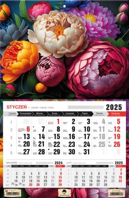 Kalendarz 2025 Trójdzielny jednodzielny Kwiaty. Autor: Pan Kalendarzyk. SmakLiter.pl Okładka książki Kalendarz 2025 Trójdzielny jednodzielny Kwiaty