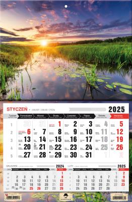 Kalendarz 2025 Trójdzielny jednodzielny Mazury. Autor: Pan Kalendarzyk. SmakLiter.pl Okładka książki Kalendarz 2025 Trójdzielny jednodzielny Mazury