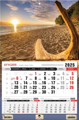 Kalendarz 2025 Trójdzielny jednodzielny Plaża. Autor: Pan Kalendarzyk. SmakLiter.pl Okładka książki Kalendarz 2025 Trójdzielny jednodzielny Plaża