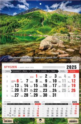 Okładka książki Kalendarz 2025 Trójdzielny jednodzielny Tatry