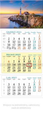 Okładka książki Kalendarz 2025 trójdzielny Latarnia