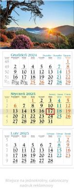 Okładka książki Kalendarz 2025 trójdzielny Pejzaż