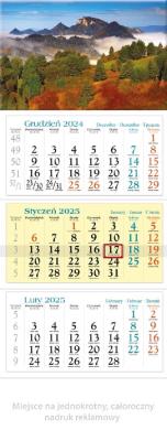 Okładka książki Kalendarz 2025 trójdzielny Pieniny