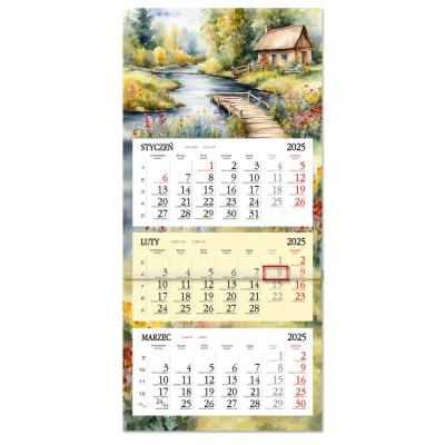 Opakowanie Kalendarz 2025 trójdzielny płaska główka domek