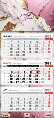 Kalendarz 2025 Trójdzielny płaska główka Glamour. Autor: Pan Kalendarzyk. SmakLiter.pl Okładka książki Kalendarz 2025 Trójdzielny płaska główka Glamour