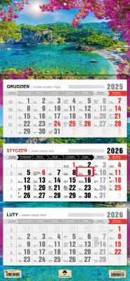 Kalendarz 2025 Trójdzielny płaska główka Korfu. Autor: Pan Kalendarzyk. SmakLiter.pl Okładka książki Kalendarz 2025 Trójdzielny płaska główka Korfu