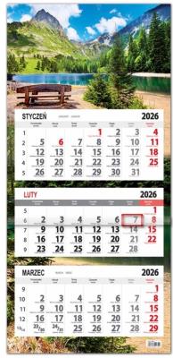Opakowanie Kalendarz 2025 trójdzielny płaska główka ławka