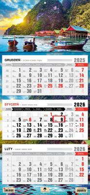 Kalendarz 2025 Trójdzielny płaska główka Tajlandia. Autor: Pan Kalendarzyk. SmakLiter.pl Okładka książki Kalendarz 2025 Trójdzielny płaska główka Tajlandia