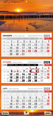 Okładka książki Kalendarz 2025 Trójdzielny płaska główka Ustka