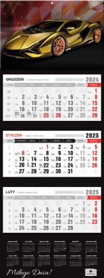 Kalendarz 2025 Trójdzielny Premium Lux Car. Autor: Pan Kalendarzyk. SmakLiter.pl Okładka książki Kalendarz 2025 Trójdzielny Premium Lux Car